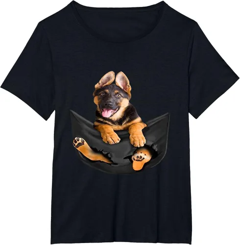Vista 71 de Dog Lovers Gifts - Camiseta divertida con cara de perro con bolsillo, Negro, S