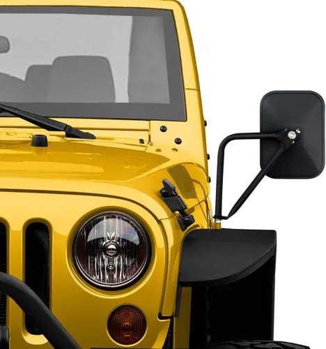 Vista 6 de Espejos sin puertas, derecho, compatible con Jeep Wrangler CJ TJ JK JL JT Espejos laterales rectangulares todoterreno Espejo de instalación más