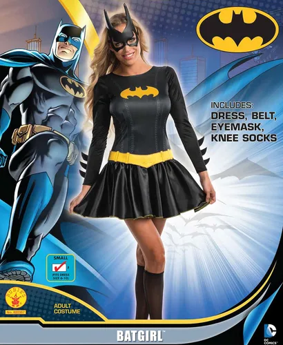 Vista 2 de Rubies Womens DC Comics Batgirl Costume Dress with MaskTights