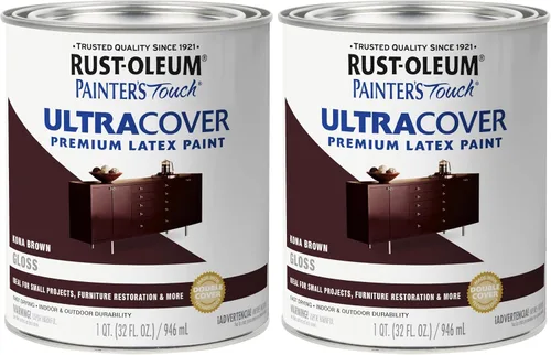 Vista 41 de Rust-Oleum Painter's Touch - Pintura de látex con brocha, color negro plano Interior/Exterior Durability, Multi Surface (Metal, Wood and More)