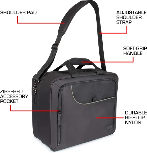 Vista 7 de USA Gear Bolsa de viaje para mezclador de DJ para Yamaha MG10XU, MG06X, Mackie Mix8 de 8 canales, Behringer Xenyx Q502USB, adaptadores, auriculares