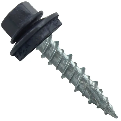 Vista 35 de Tornillos para techos de metal gris ABC 10 x 1 - Cabezal hexagonal - Arandela EPDM - Arandela de arranque automático/roscado - 1 bolsa - 250