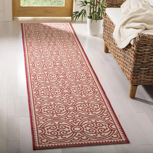 Vista 25 de SAFAVIEH Alfombra lavable para exteriores Linden Collection - 4 x 6 pies, aguamarina y crema, no desprende pelusa y fácil de limpiar, ideal