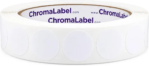 Vista 16 de ChromaLabel Kit de puntos verdes y amarillos fluorescentes con código de color extraíble de 3/4 pulgadas, 2 rollos, 1000/rollo