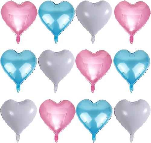 Vista 11 de Paquete de 10 globos en forma de corazón rosa pastel, globos románticos de 18 pulgadas para el día de San Valentín, proponer matrimonio, boda 10