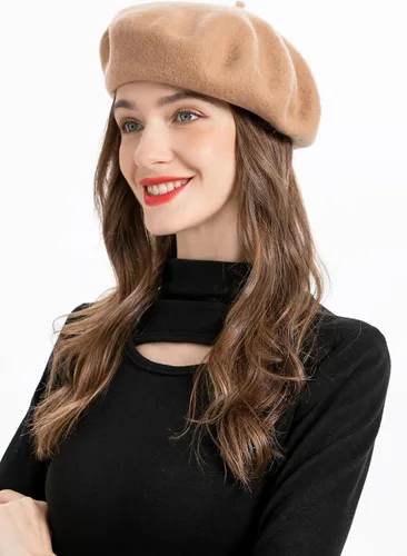 Vista 243 de ZLYC - Boina francesa de lana unicolor para mujeres y niñas