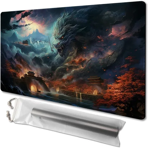 Vista 10 de MTG - Tapete de juego tamaño 24 x 14 pulgadas, bolsas de almacenamiento antideslizantes, ideal para entusiastas de los juegos de cartas, tapete