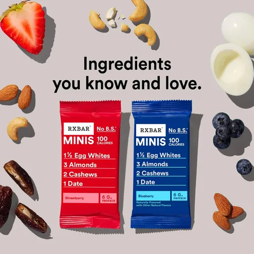 Vista 6 de RXBAR Minis - Barras de proteínas, 0.24 oz de proteína, aperitivos sin gluten, paquete variado (4 cajas, 32 unidades)