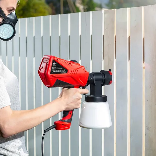 Vista 2 de NoCry HVLP Pistola pulverizadora de pintura eléctrica – Pistola de pintura de 40.6 fl oz/min o rociador de manchas con flujo de aire ajustable