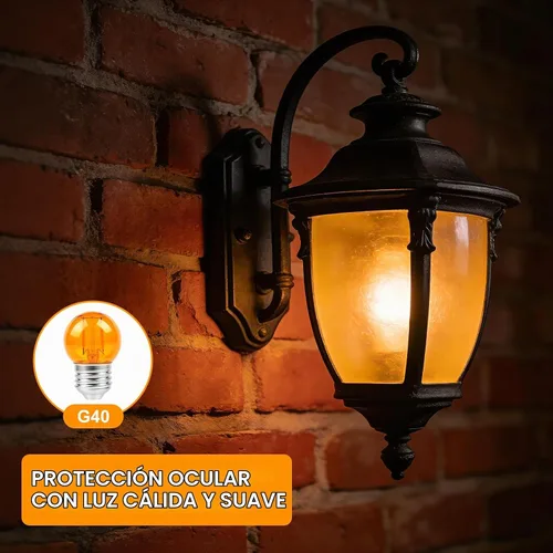 Vista 6 de KINUR G40 Bombilla pequeña de 2 vatios a 15 vatios equivalentes, luz cálida suave de bajo consumo, ámbar tenue, LED Edison 2000K, base E26