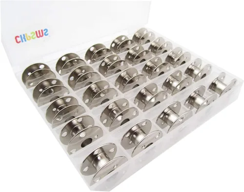 Vista 2 de ckpsms Marca: bobinas de metal #172222 compatibles con Singer Class 66, 66-6, 99, 99-13, 185, 185CL, 192,201 (25 piezas + caja)