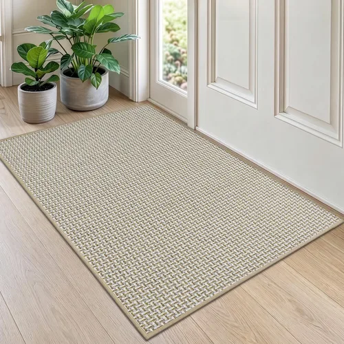 Vista 47 de DEXI Tapete delgado para puerta de entrada interior, 24 x 36 pulgadas Beige