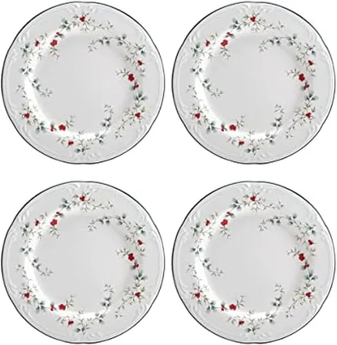 Vista 11 de Pfaltzgraff 5072007 Winterberry Holiday - Vajilla de 16 piezas, servicio para 4, color blanco