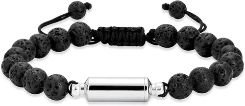 Vista 11 de Hearbeingt Pulsera de urna de cremación para cenizas de cuerda ajustable, pulsera cilíndrica para cenizas para hombres y mujeres, pulsera