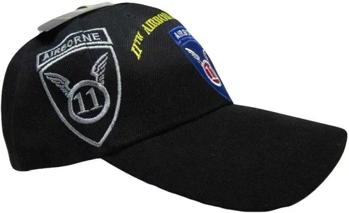 Vista 6 de Fitted Hats for Men Baseball Cap - Adjustable Baseball Caps for Men US Army 11th Airborne Division Angels Black Shadow Embroidered 576
