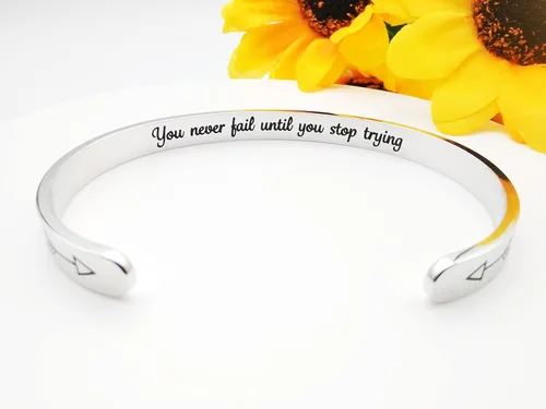 Vista 113 de Pulseras inspiradoras para mujer, joyería de acero inoxidable, con refranes, pulsera motivacional con mensaje oculto, pulseras grabadas para mejor