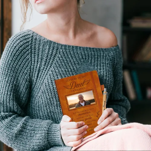 Vista 7 de Regalos conmemorativos para la pérdida de papá, diario de duelo con inserto de fotos, cartas a mi padre en el cielo, regalo de condolencia