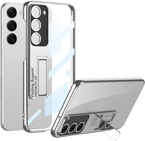 Vista 9 de Miimall Funda compatible con Samsung Galaxy S23, funda S23 con soporte, cubierta al vacío translúcida protectora delgada para Galaxy S23 5G (negro)