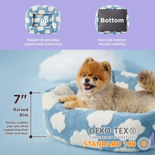 Vista 3 de LE SURE - Linda cama lavable para perros pequeños, jacquard, 25 x 21 x 7 pulgadas