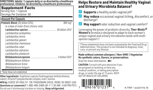Vista 6 de Klaire Labs Ther-Biotic Fórmula para mujeres, cápsulas vegetarianas, 60