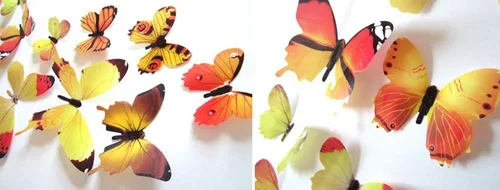 Vista 2 de Bokeley - 12 calcomanías de pared de mariposas coloridas 3D, manualidades, decoración para guardería, aula, oficinas, niños, niñas, niños, bebés