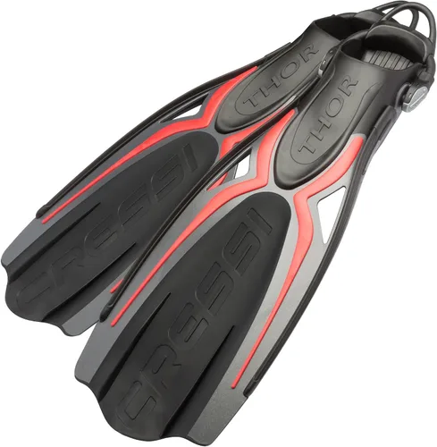 Vista 8 de Cressi Aletas de tacón abierto para adultos con correa elástica para buceo - Fuerza, potencia, comodidad, estética, ligereza - Thor EBS: Made in