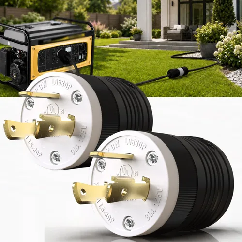 Vista 15 de Paquete de 1 enchufe de bloqueo NEMA L14‑30P de 30 amperios macho 30A 250V Twist Lock L14‑30, enchufe de grado industrial de 3 polos de 4 cables