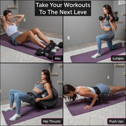 Vista 7 de Cinturón de empuje de cadera para ejercicio, entrenador de glúteos para entrenamientos en casa con acolchado extra, cinturón de empuje de cadera
