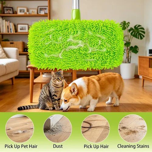 Vista 7 de Unoutur Paños de barrido en seco reutilizables de microfibra Compatibles con Swiffer Sweeper Mopa de limpieza con repuestos de almohadillas