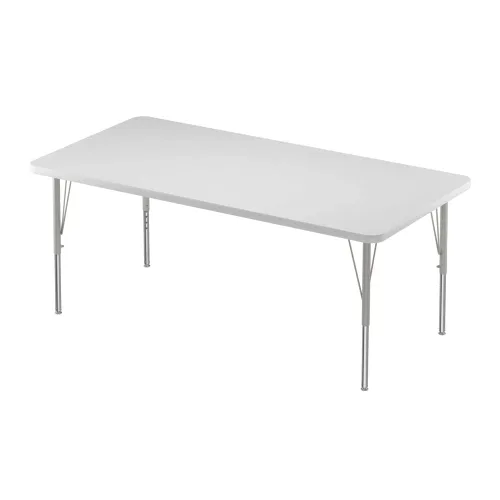 Vista 62 de Correll - Mesa rectangular de actividades para el aula de 30 x 60 pulgadas, altura ajustable (19-29 pulgadas), parte superior de granito gris, borde