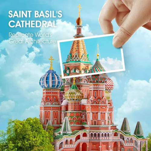 Vista 2 de CubicFun World's Great Architectures Figura de edificio, Led Catedral de San Basilio