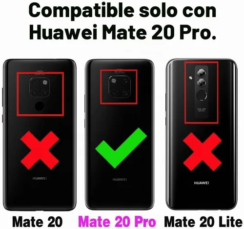Vista 3 de Funda de teléfono para Huawei Mate 20 Pro con protector de pantalla de vidrio templado y soporte magnético para anillo con soporte, accesorios Negro