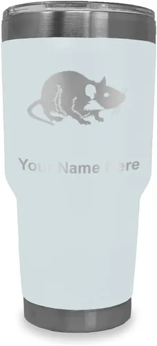 Vista 9 de LaserGram Vaso aislado al vacío de 20 onzas, rata, grabado personalizado incluido (negro)