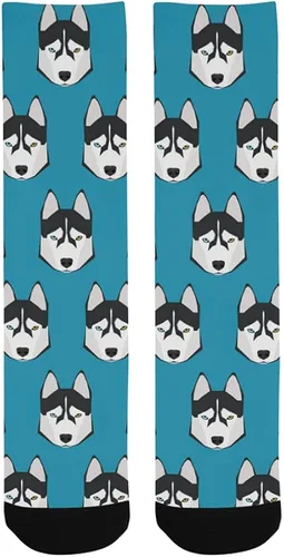 Vista 2 de Calcetines para mujer y hombre con Husky en ellos diseño novedoso para el trabajo gimnasio fitness deportes al aire libre