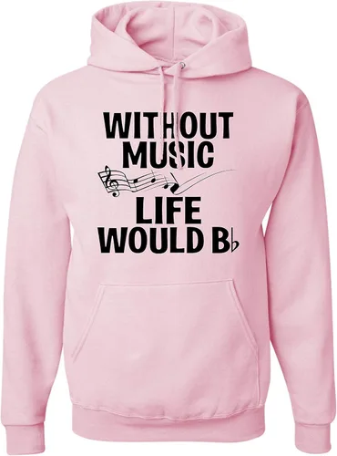 Vista 15 de Go All Out Sudadera con capucha para hombre y mujer sin música Life Would B Flat Funny Music Lovers Granate