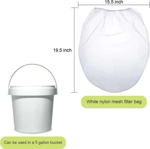 Vista 3 de Boao Bolsas de filtro de pintura, bolsas de filtro de pintura de malla fina blanca, filtro de cubo desechable para pintura, jardinería, protección