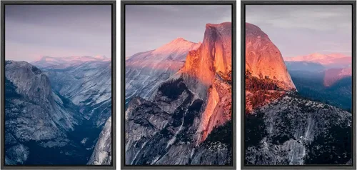 Vista 81 de wall26 Lienzo enmarcado para pared, juego de arte de fila de palmeras de California y cielo azul, naturaleza, vida silvestre, fotografía, realismo