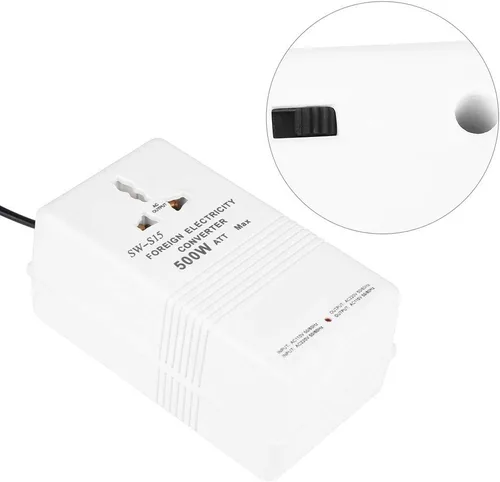 Vista 6 de Convertidor de voltaje transformador elevador 110 V a 220 V adaptador de viaje con enchufe universal para secador de pelo y pequeños