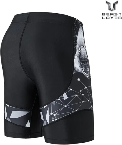 Vista 2 de HUGE SPORTS Pantalones cortos de natación de compresión para hombre, pantalones cortos de natación de secado fresco y seco, pantalones cortos