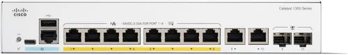 Vista 2 de Cisco Catalyst 1300-8FP-2G - Interruptor gestionado, 8 puertos GE, PoE completo, combo 2x1GE, protección limitada de por vida (C1300-8FP-2G)