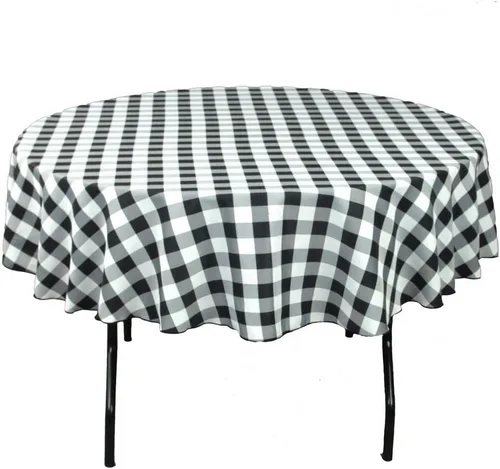 Vista 15 de LinenTablecloth - Mantel cuadrado de poliéster de 54 pulgadas, color blanco y negro