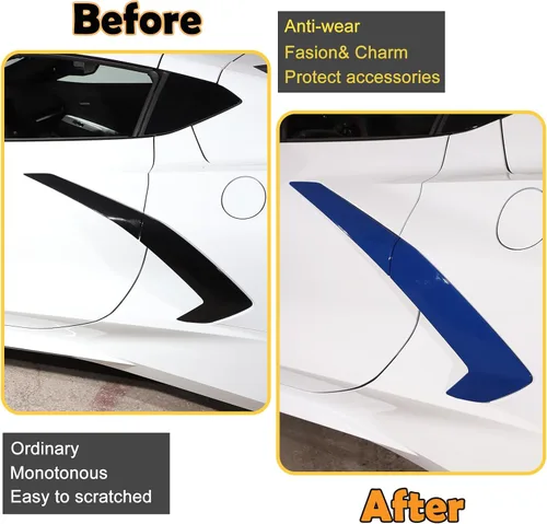Vista 2 de CHEAYAR Cubierta de salida de aire lateral de la carrocería exterior compatible con Chevrolet Corvette C8 2020-2023, accesorios de ventilación