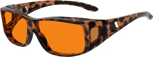 Vista 22 de Eyekepper Blue Light Reduction Fitover Glasses with Amber Lens Computer Glasses for Digital Screen,Wear Over Most Eyewear or Alone for