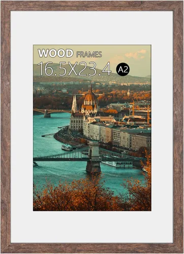 Vista 21 de Marco para Póster A1, 23.4 x 33.1 pulgadas, Marcos de Cuadros de Madera Maciza Natural Negros con Plexiglás Pulido, Fácil de Colgar, Mostrar Imagen