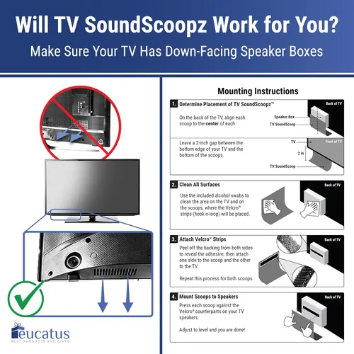 Vista 6 de EUCATUS BEST PRODUCTS & GIFTS Conjunto de Amplificador Pasivo para Altavoz de TV: Redirige el Sonido de Cine en Casa Hacia Ti, No Hacia el Piso.