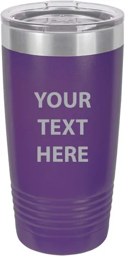 Vista 7 de Taza de café personalizable con texto personalizable y grabado láser de 20 onzas Azul