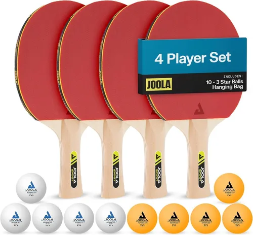Vista 7 de JOOLA Family Premium Ping Pong Paddles Set of 4 - Advanced Table Tennis Rackets, 10 Training 3 Star Ping Pong Balls, and Storage Case - Competitive