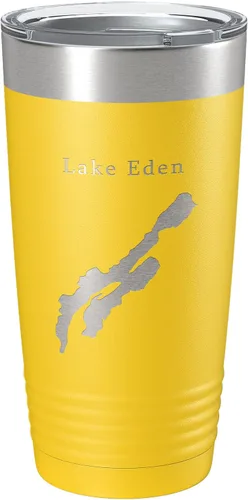 Vista 16 de Lake Eden Map Tumbler Travel Mug Insulated Laser Engraved Coffee Cup Vermont 20 oz Black
