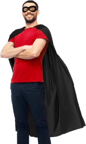 Vista 4 de Capas y máscaras de superhéroe para adultos súper héroe para hombres y mujeres disfraces de Halloween recuerdos de fiesta paquete de 7