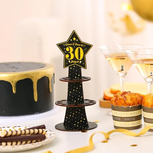 Vista 6 de Xylolfsty Cheers and Beers to 30 Years Money Holder 30th Birthday Cash Cake Gifts Black Gold 30th Birthday Money Gifts Idea para amigos, mamá, papá